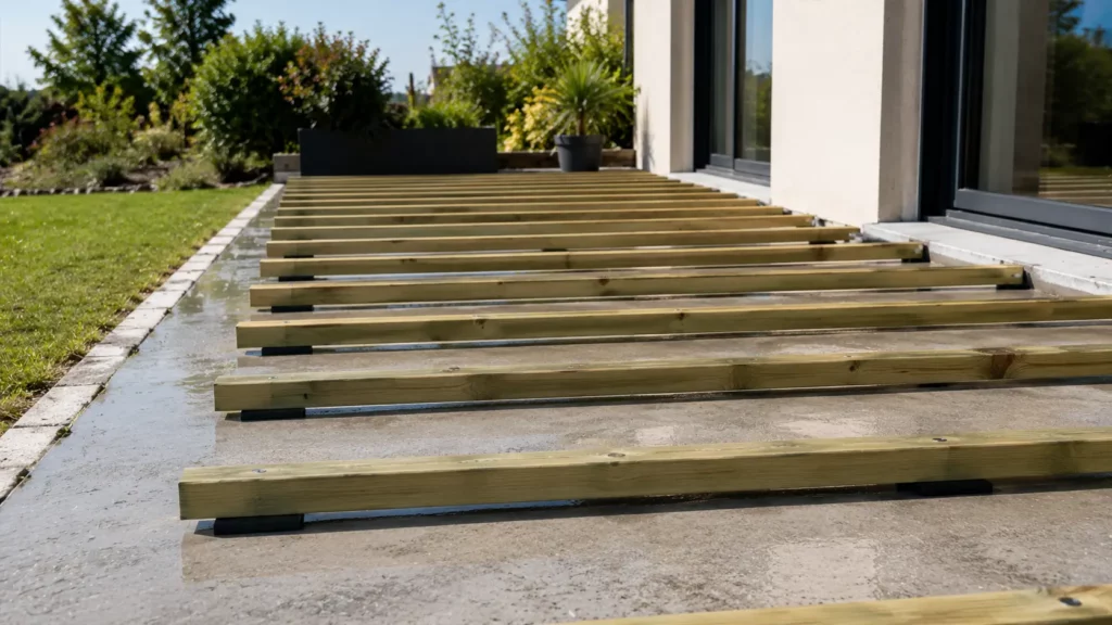 pose lambourdes terrasse dalle beton